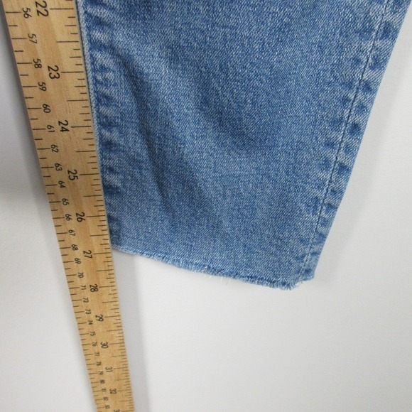 Mother Looker Ankle Fray Jeans Tourist Trap Women 24 Blue Denim Raw Hem Chic 452 - Picture 11 of 15